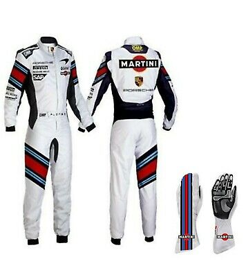 Kart race suit Go karting suits Martini edition made by FR1 with race Gloves