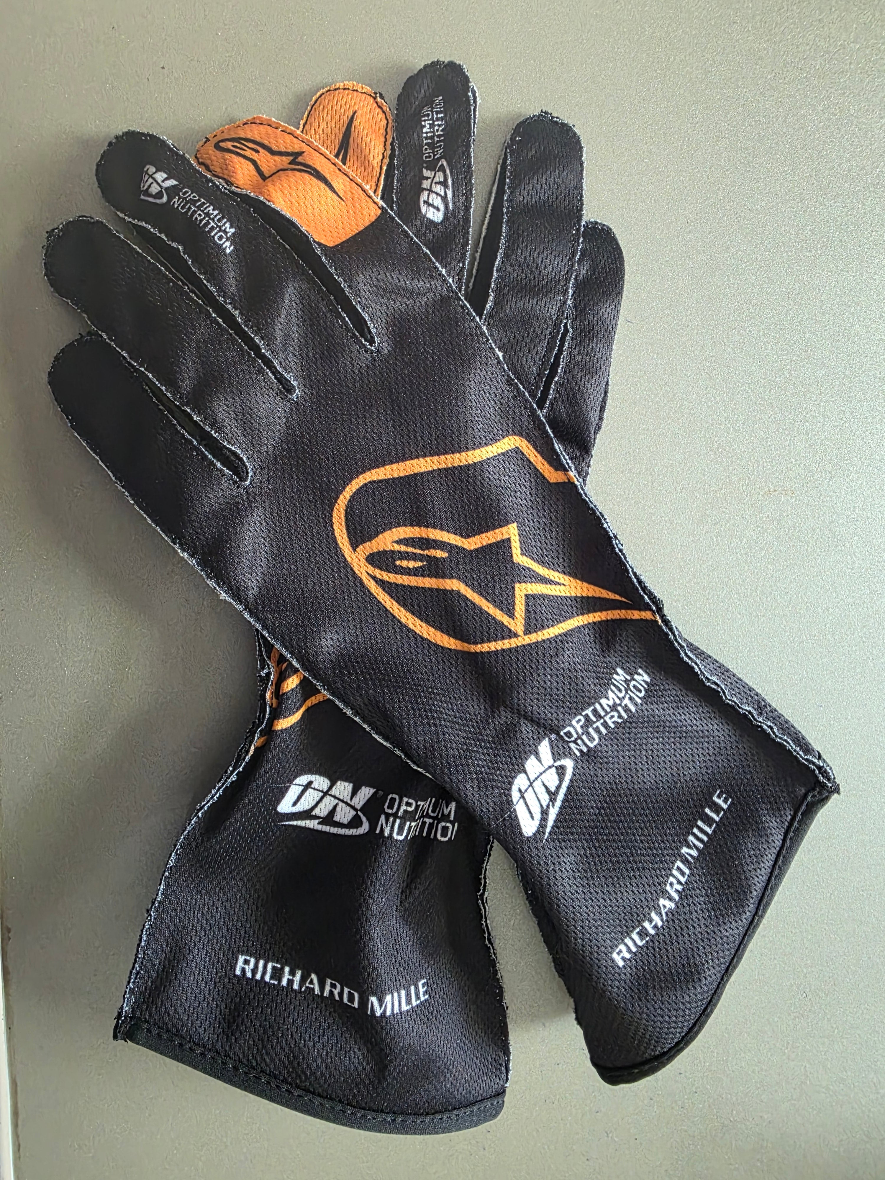 Mclaren Style Kart Racing Gloves Orange Black Motorsport Gloves High Grip Lightweight Breathable Go Kart Racing Gloves
