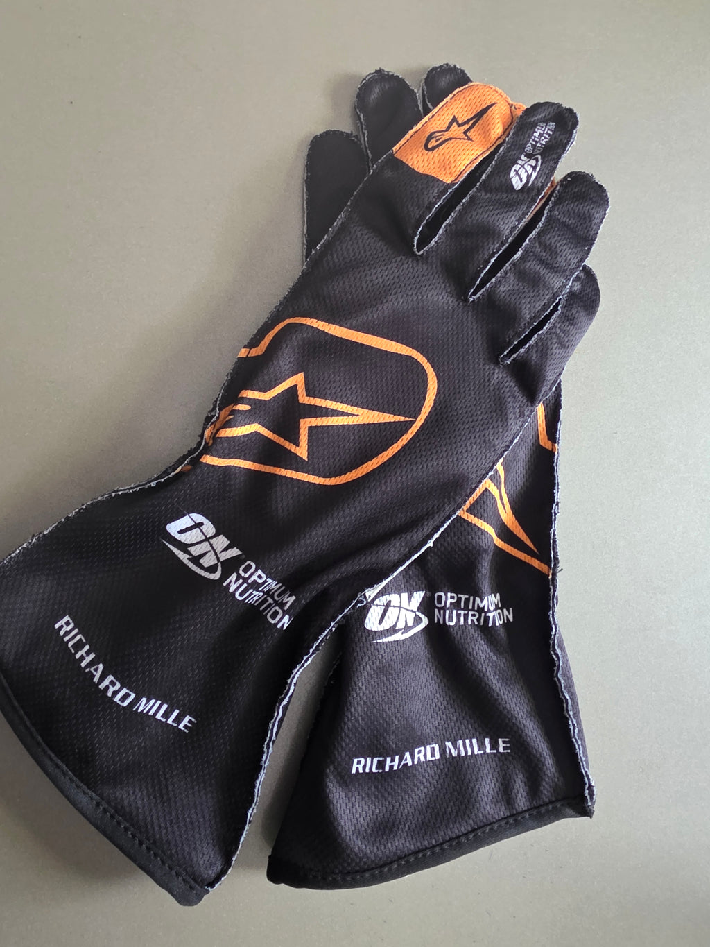 Mclaren Style Kart Racing Gloves Orange Black Motorsport Gloves High Grip Lightweight Breathable Go Kart Racing Gloves