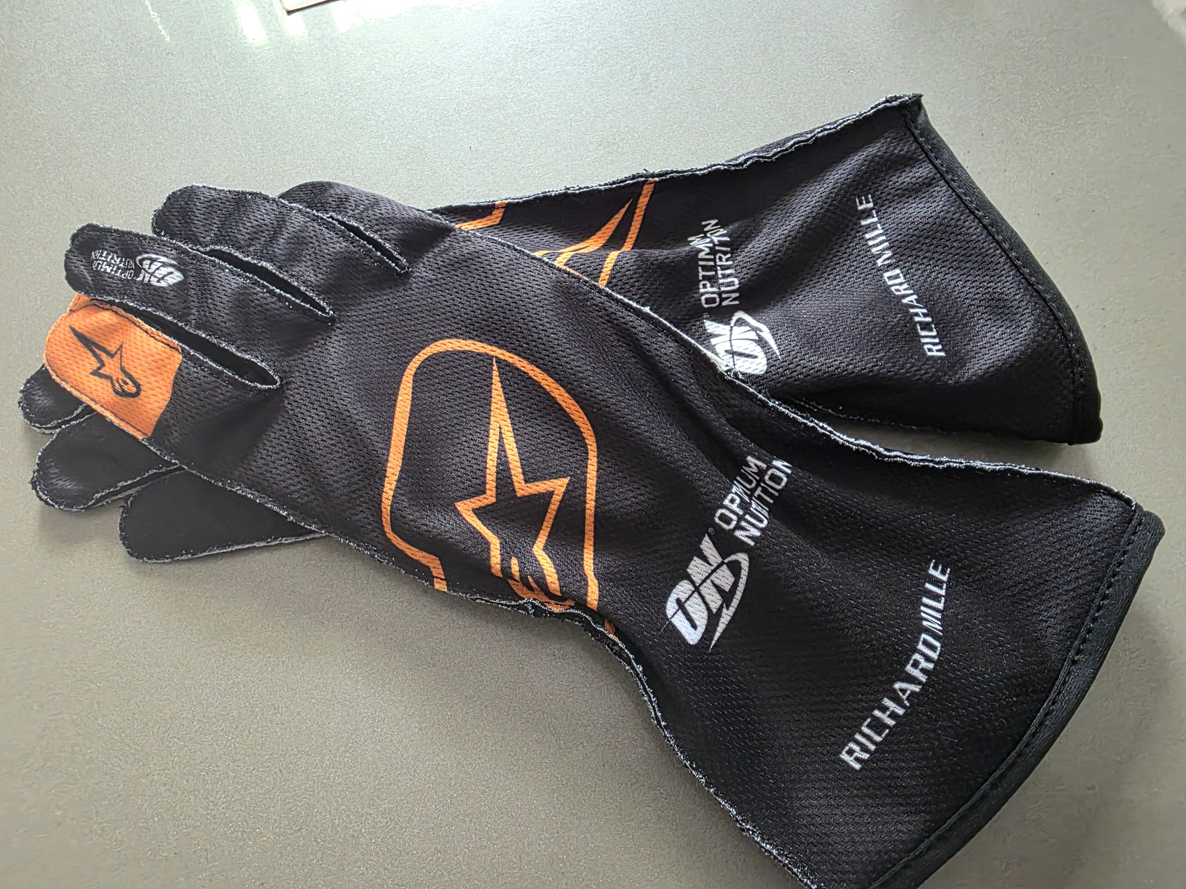 Mclaren Style Kart Racing Gloves Orange Black Motorsport Gloves High Grip Lightweight Breathable Go Kart Racing Gloves