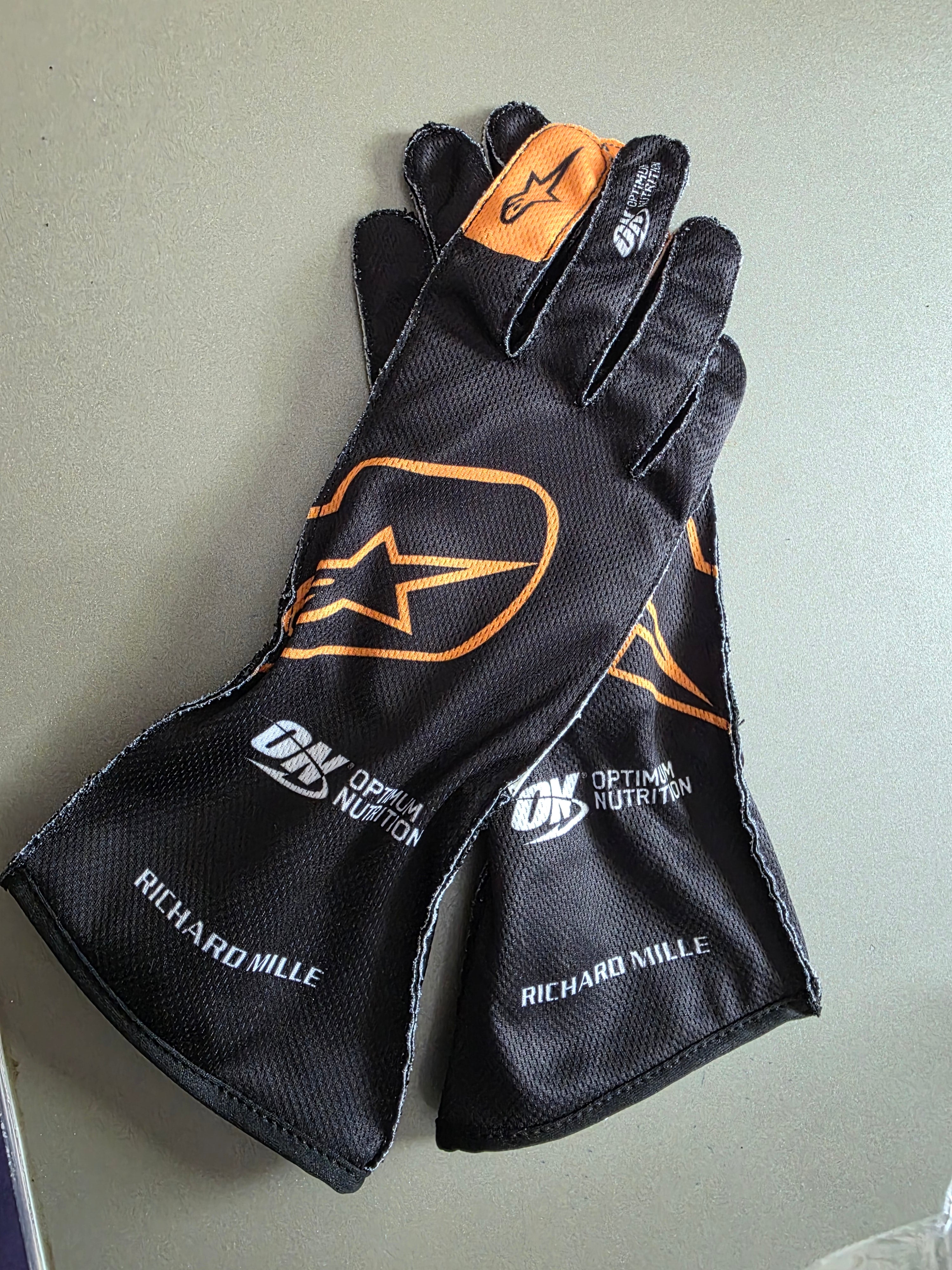 Mclaren Style Kart Racing Gloves Orange Black Motorsport Gloves High Grip Lightweight Breathable Go Kart Racing Gloves
