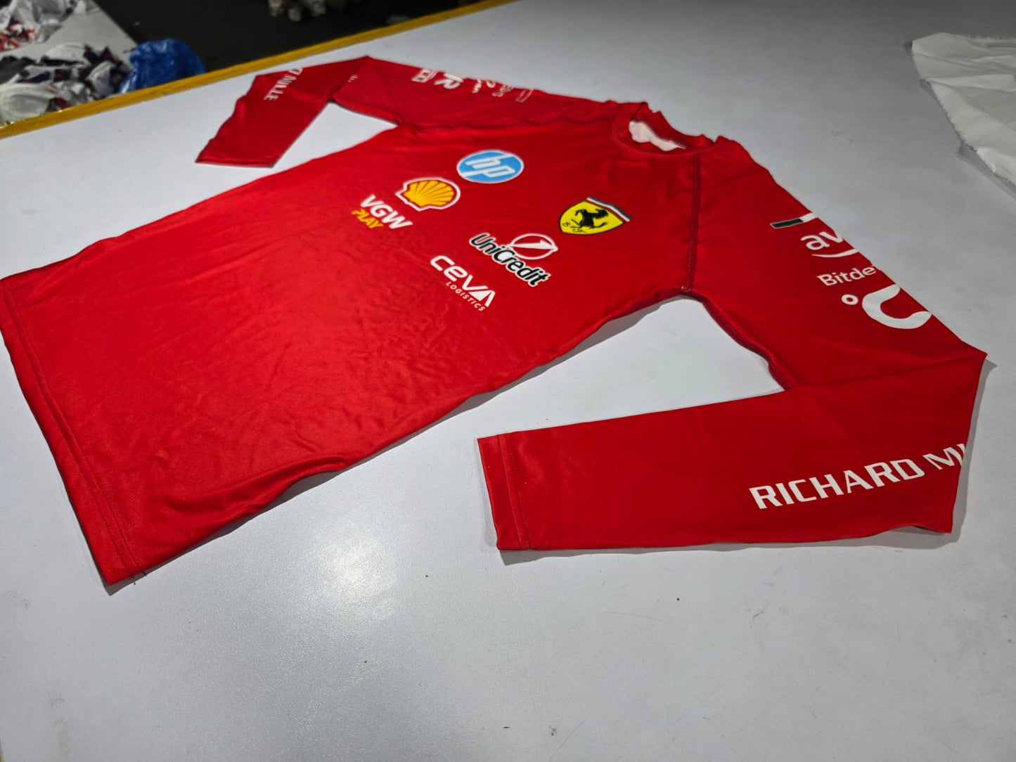 Custom Ferrari Kart Racing Undergarment Shirt – Lightweight Base Layer