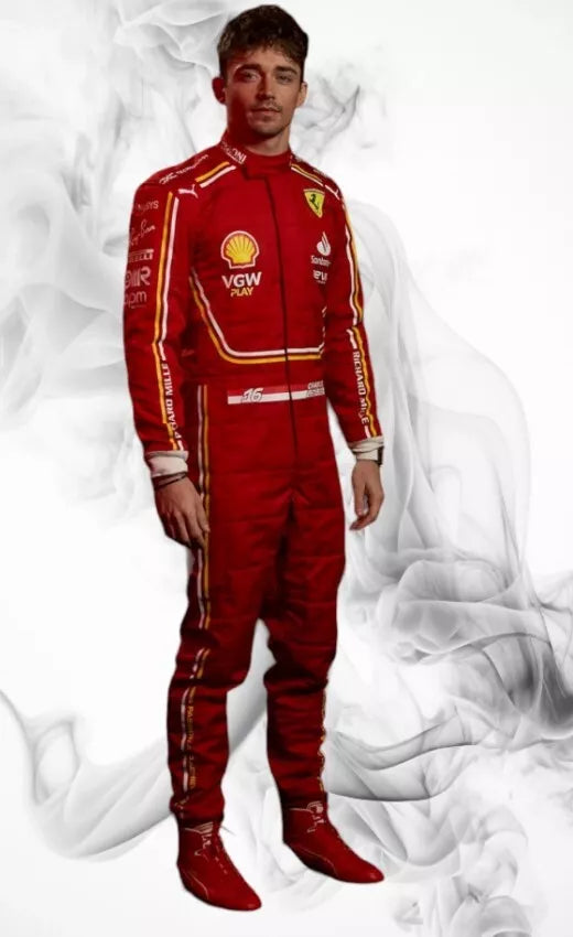 2024 F1 Charles Leclerc Race Suit  F1 2024 Go kart Racing Suit