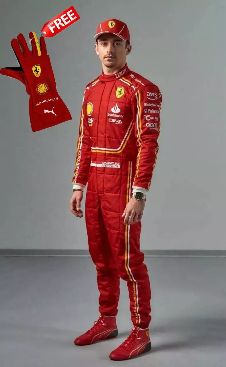 2024 ferrari go kart racing suit LeClerc and Sainz Latest Style karting suit