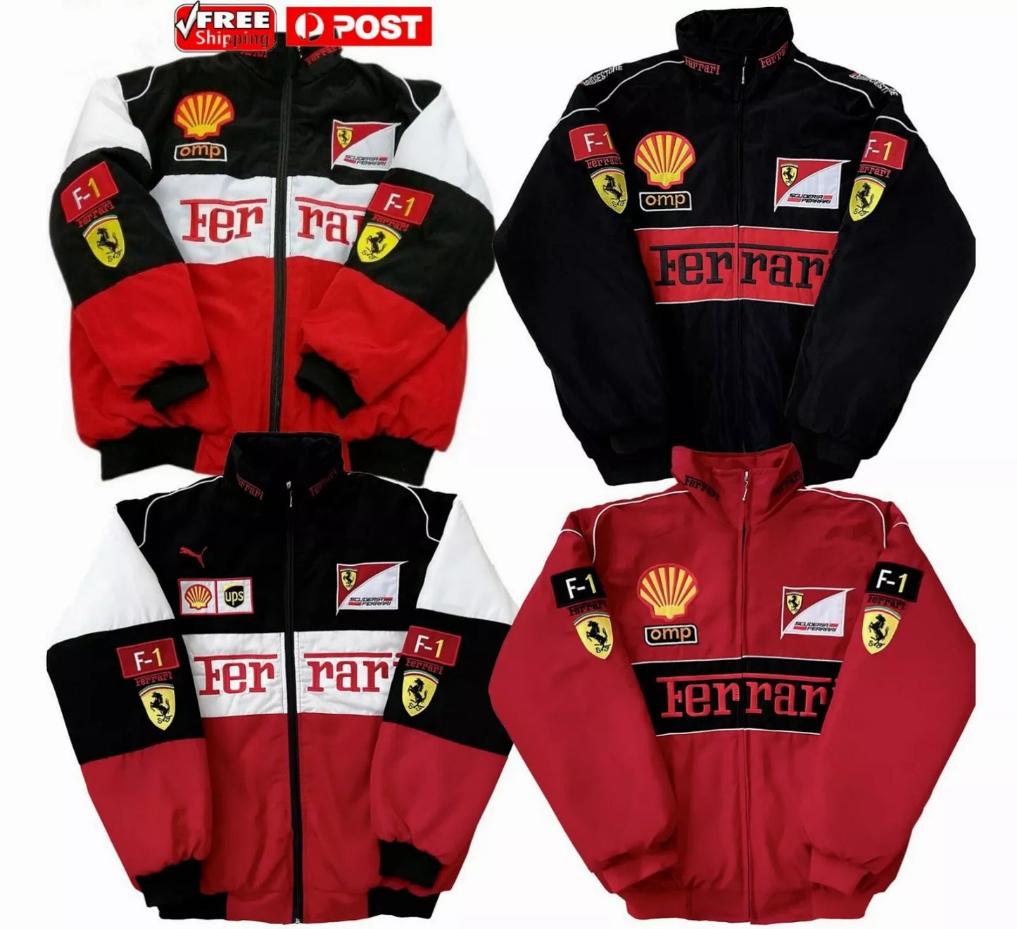 New 2024 FERRARI Black Embroidery EXCLUSIVE JACKET suit F1 team racing M-XXL