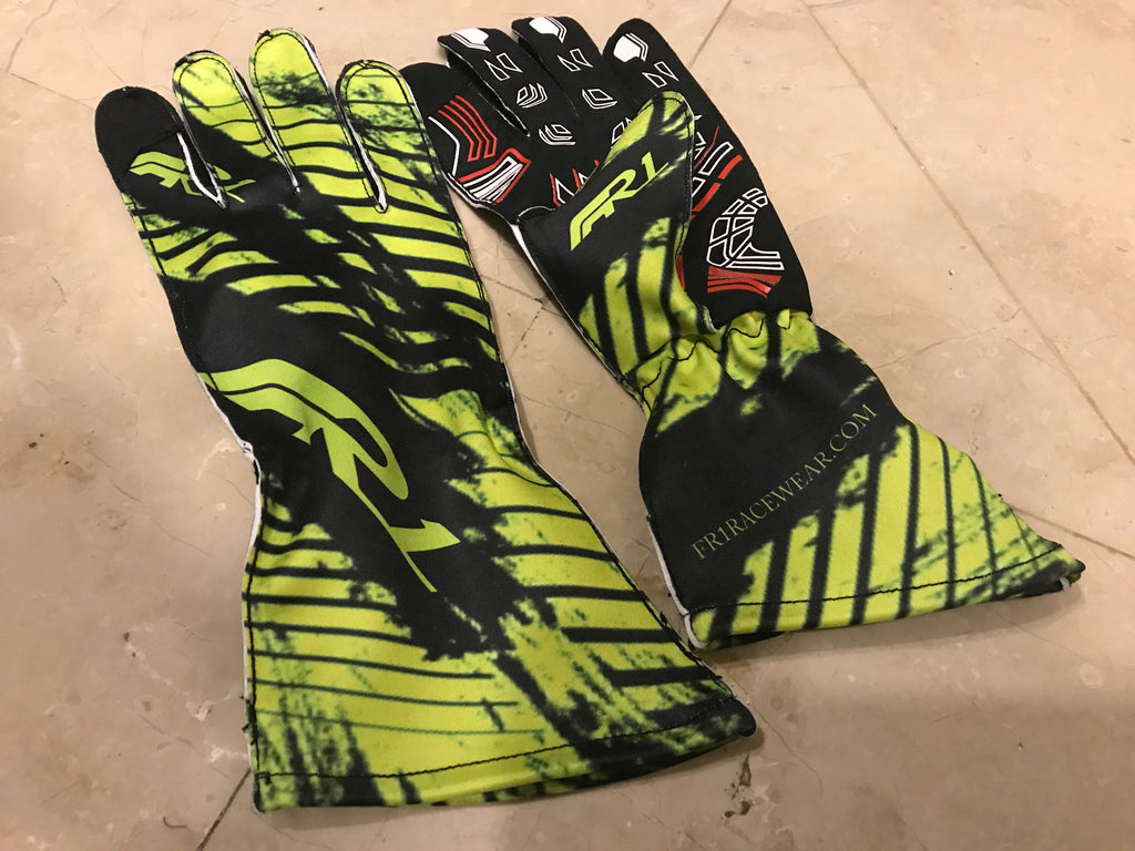 Limited Edition 2021 FR-1 OFFICIAL kart / sim racing gloves WITH TOUCH ASSISTANCE