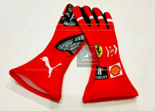 Load image into Gallery viewer, 2018 Sebastian Vettel Racing Gloves F1 Karting Gloves Go Kart Gloves F1 Gloves
