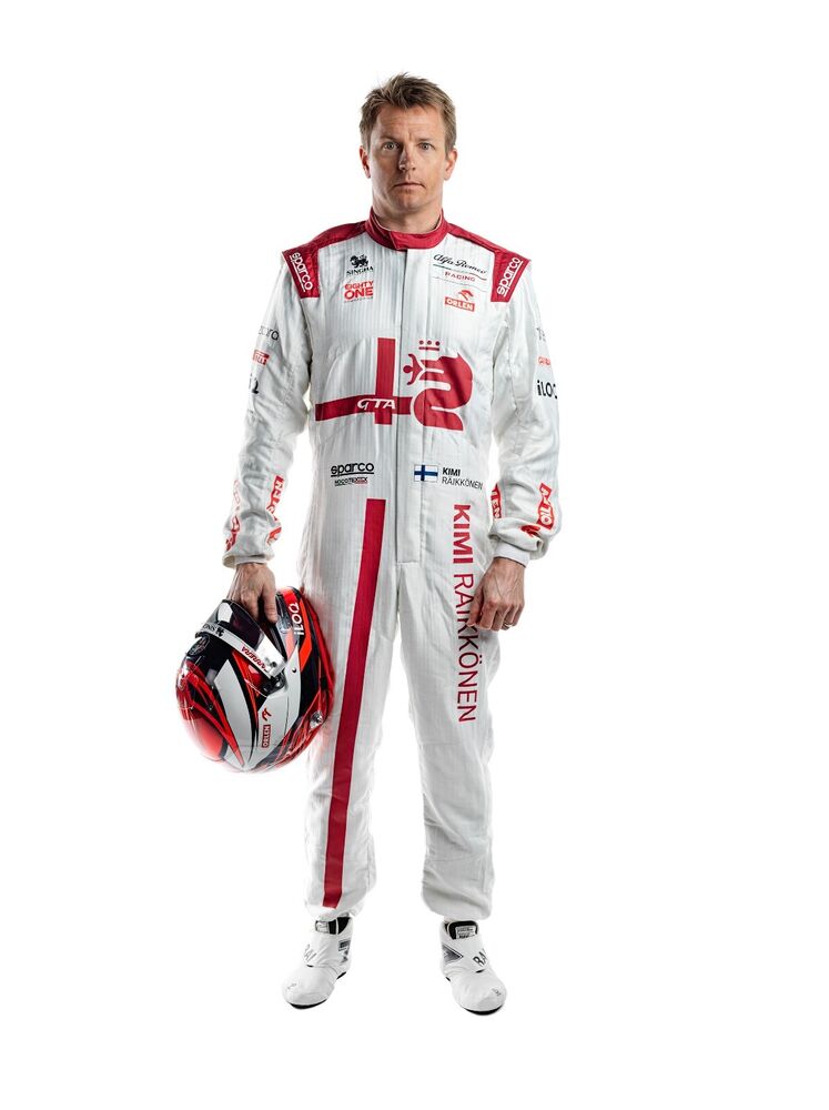 F1 Alfa Romeo Kimi Raikkonen 2021 model printed Go kart karting race suit