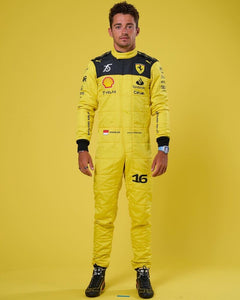 F1 Charles leclerc Yellow  2022 Model printed go kart/karting race suit