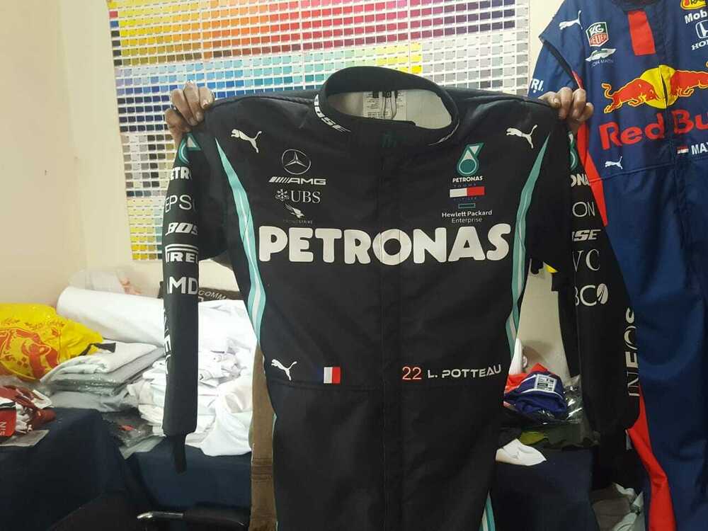 Lewis Hamilton Mercedes Petronas F1 Karting Suit 2021 Go Kart Suit Gloves Shoes