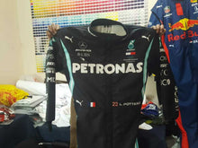 Load image into Gallery viewer, Lewis Hamilton Mercedes Petronas F1 Karting Suit 2021 Go Kart Suit Gloves Shoes
