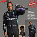  Lewis Hamilton Mercedes Petronas F1 Karting Suit 2021 Go Kart Suit Gloves Shoes
